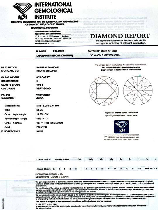 Foto 9 - Diamant 0,70ct Brillant IGI fast Lupenrein Weiss, D5014