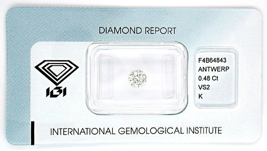 Foto 1 - Diamant, IGI Gutachten!, Top Brillant 0,48ct VS2, D5550
