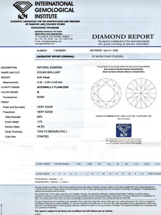 Foto 9 - Diamant 0.51 Lupenrein Top Wesselton G VG/VG IGI, D5632