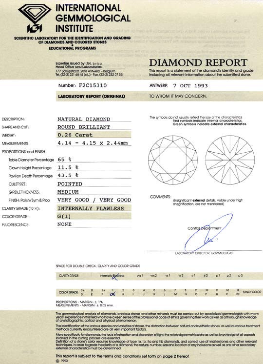 Foto 9 - Diamant 0,26 Carat Brillant IGI Lupenrein Top Wesselton, D6449