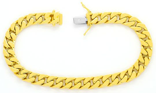 Foto 1 - Flachpanzergoldarmband massiv Gelbgold Kastenverschluss, K2445