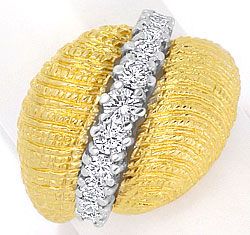 Foto 1 - Designer-Diamanten-Ring 18K Gelbgold-Weißgold Gravuren, S4036