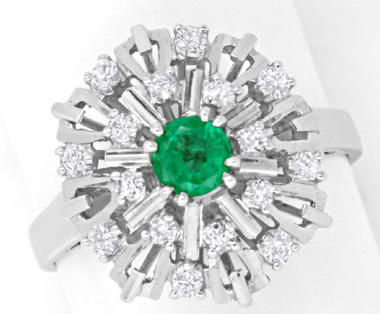 Foto 2 - Spitzen Smaragd Ring 16 Diamanten, 18K Weißgold, S6689